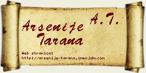 Arsenije Tarana vizit kartica